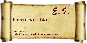 Ehrenthal Ida névjegykártya
