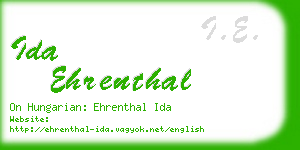 ida ehrenthal business card